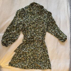 Vici Collection Green Floral Long Sleeve Dress